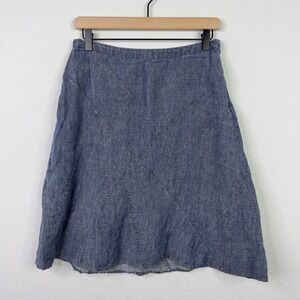Cabi Skirt Womens Blue Denim Chambray A-Line Whimsical‎ Boho Coastal Minimalist